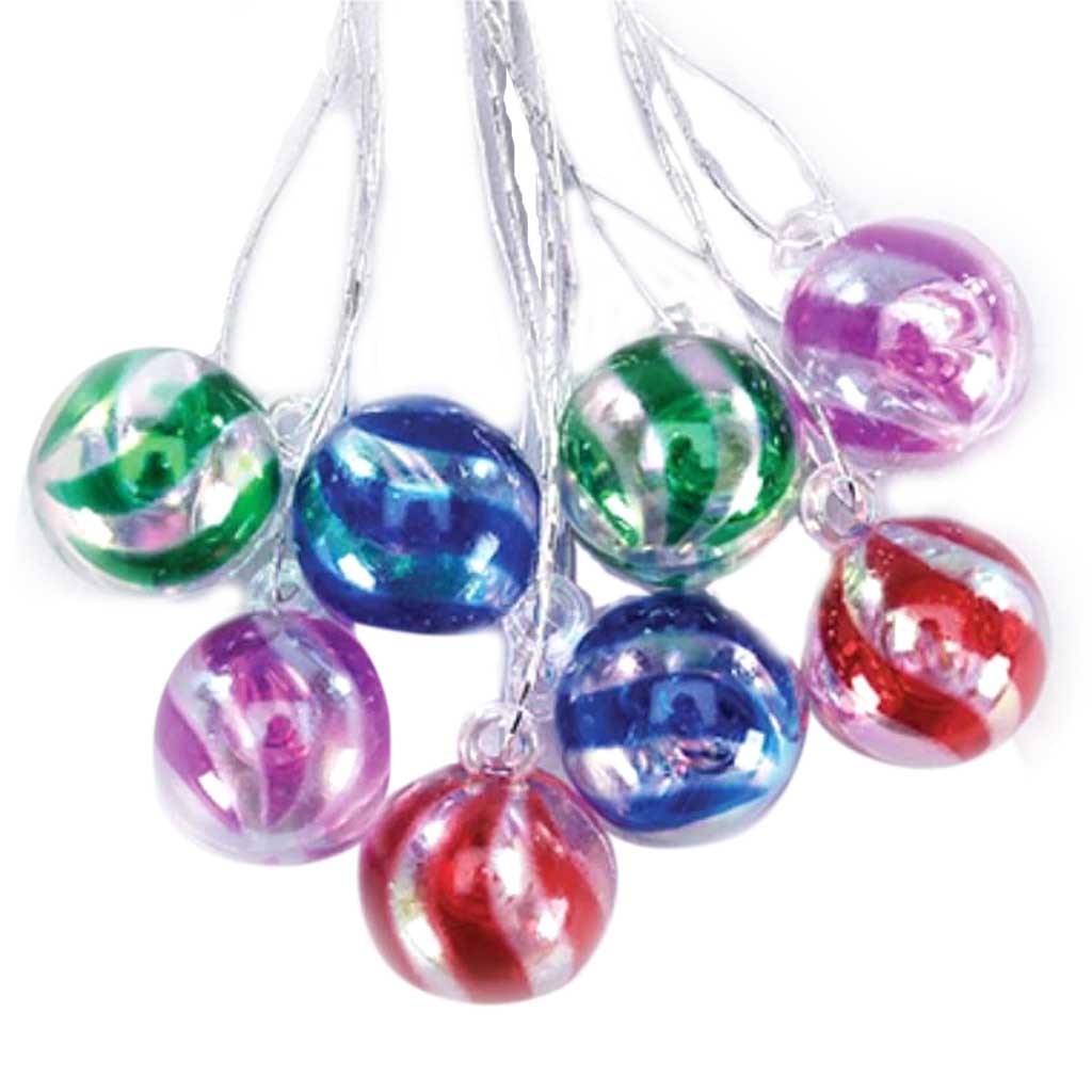 Striped Clear Ball Ornaments 