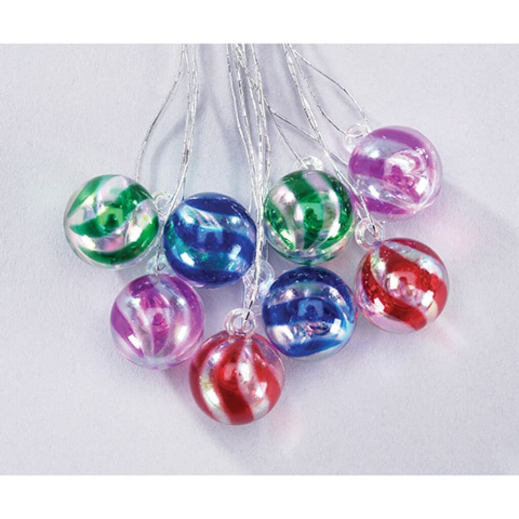 Striped Clear Ball Ornaments