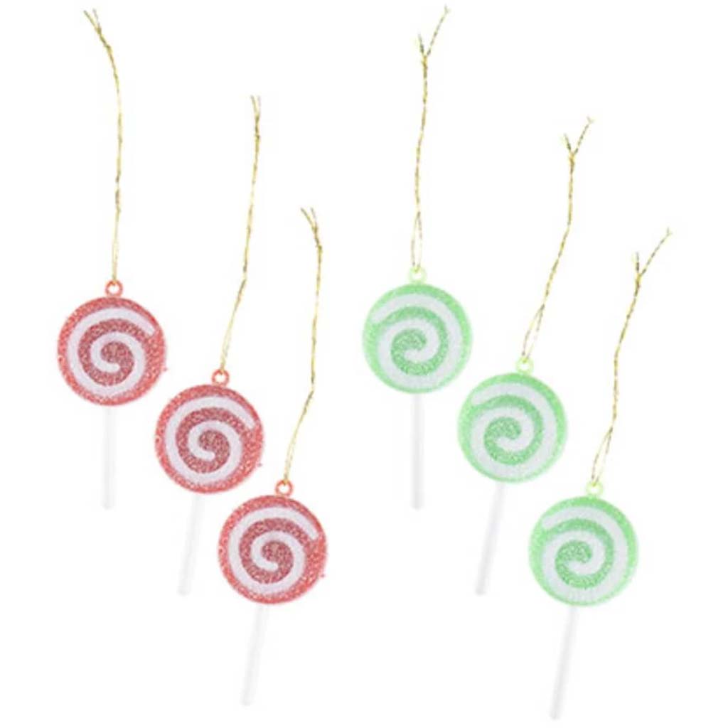 Mini Sugared Lollipop Ornaments 