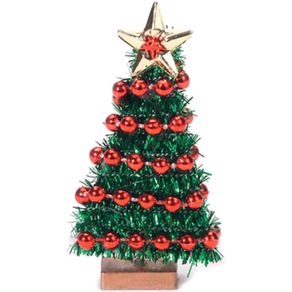 Miniature Christmas Tree with Bead Garland 