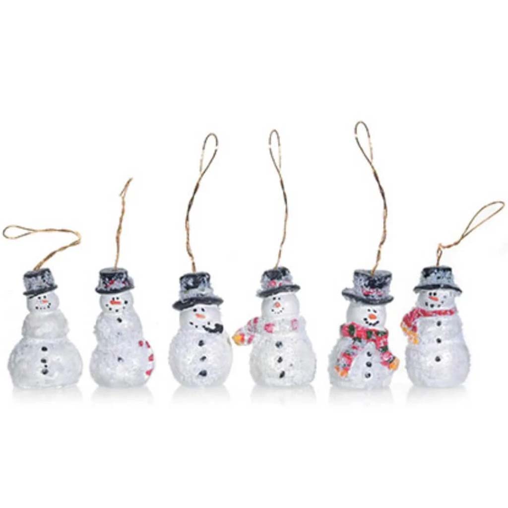 Snowmen with Mica Resin Ornaments 