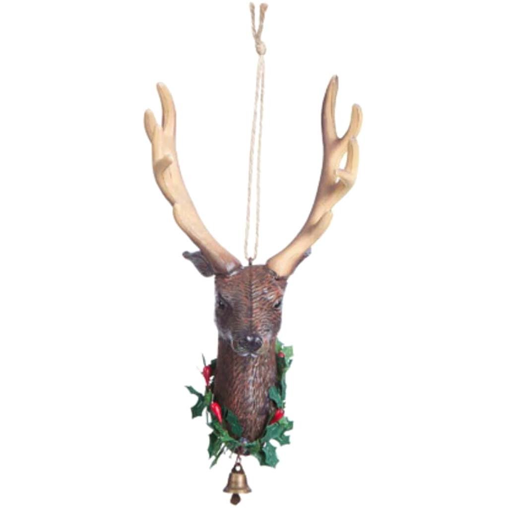 Deer Head with Wreath Ornament 