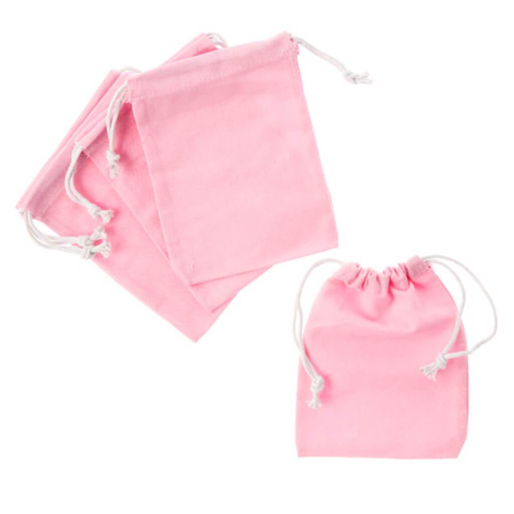 BAGS FABRIC PINK 5CT 