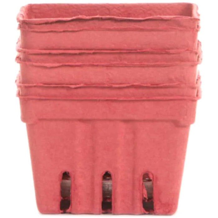Red Paper Berry Baskets: 3.5 x 3.5 inches, 6 pieces 