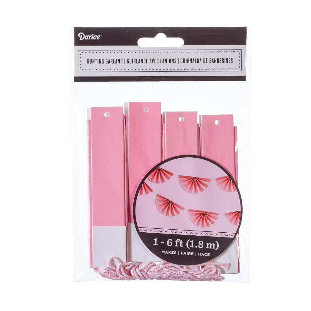 BUNTING GARLAND PINK 