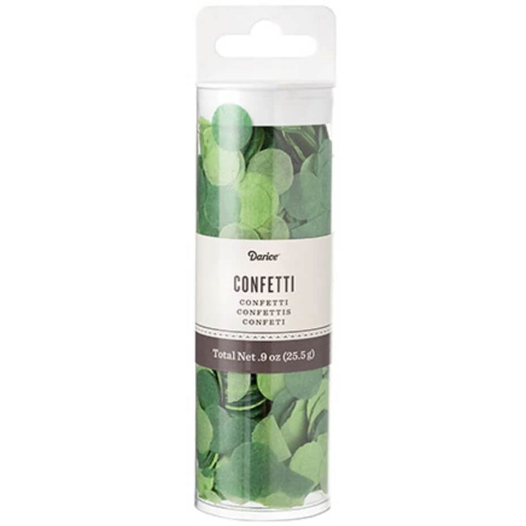 Green Tissue Paper Confetti Tube: .625 inches, .9 oz