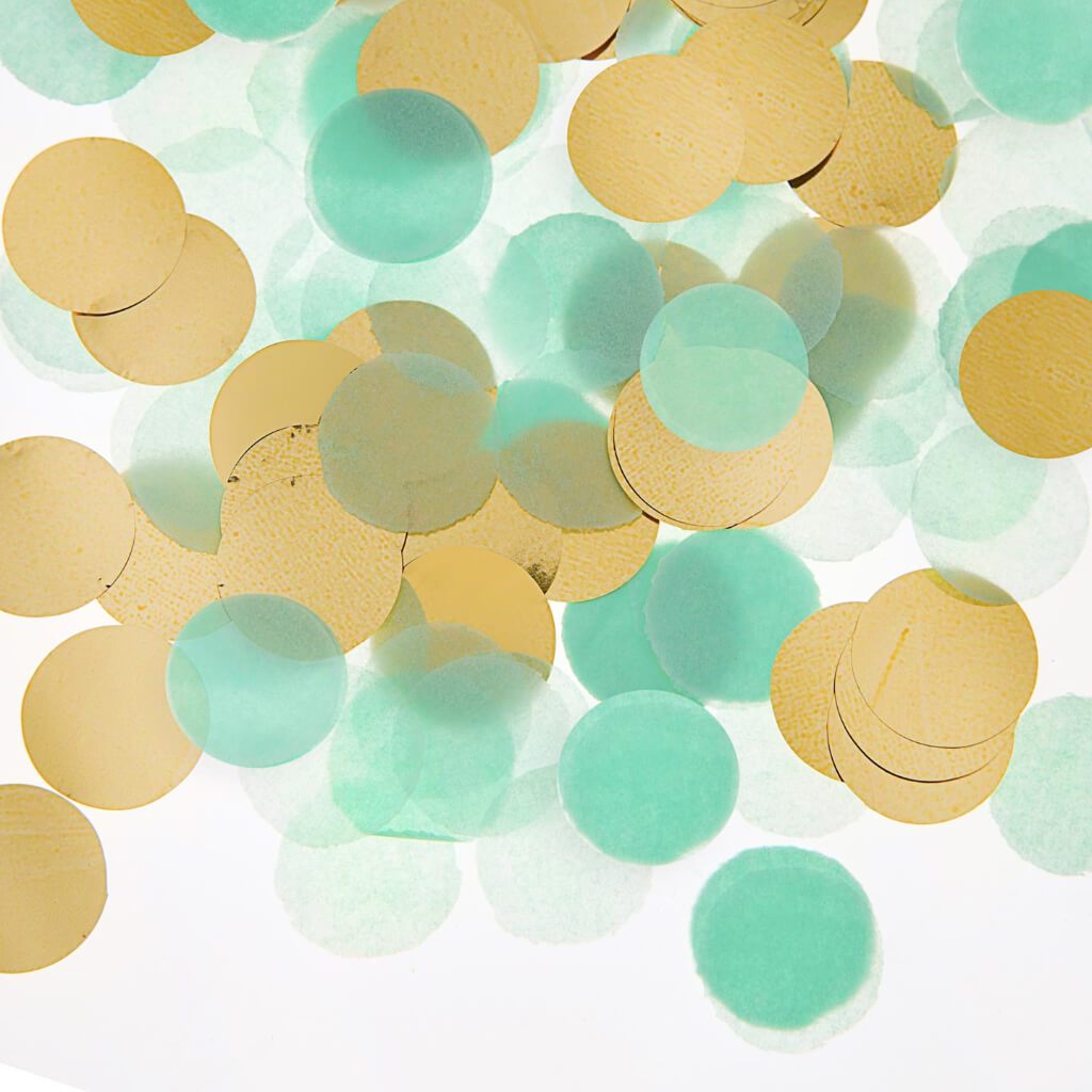 CONFETTI TUBE MINT GOLD 