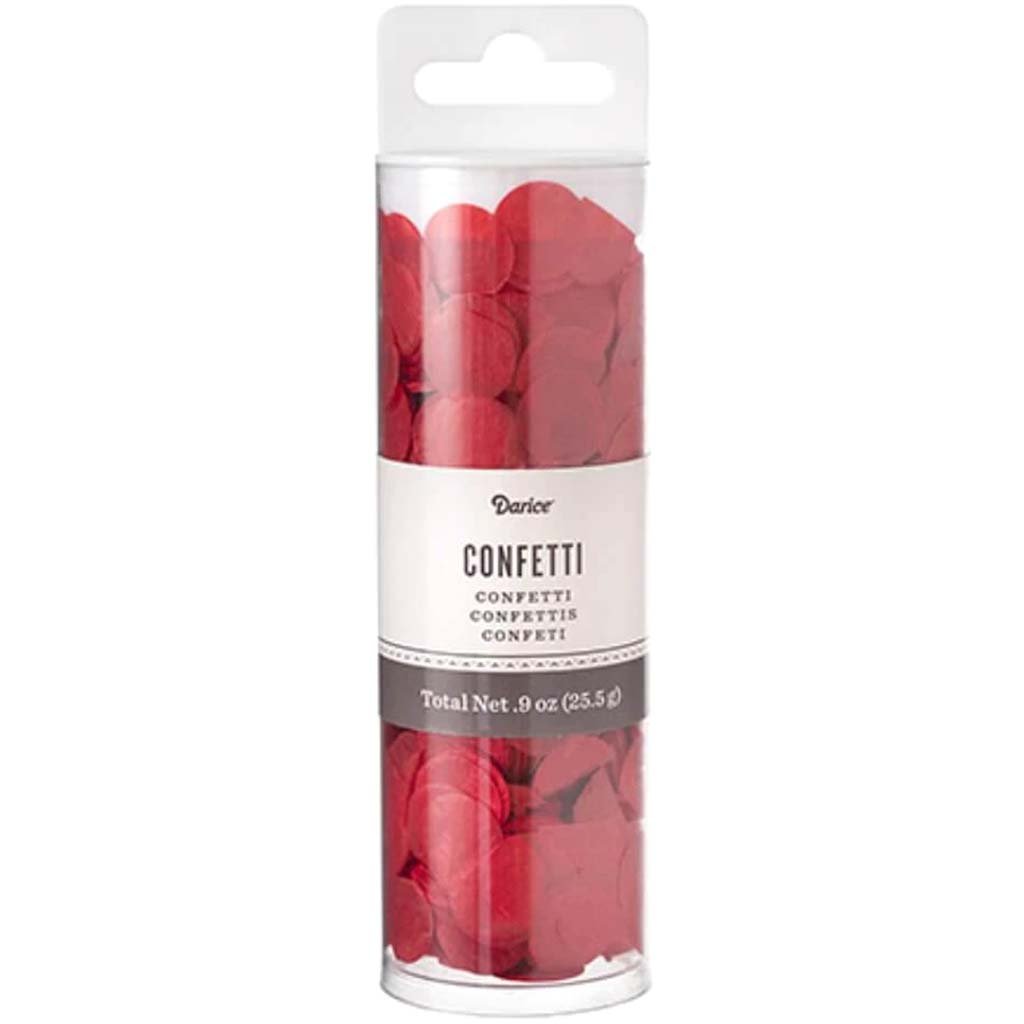 Red Tissue Paper Confetti Tube: .625 inches, .9 oz 