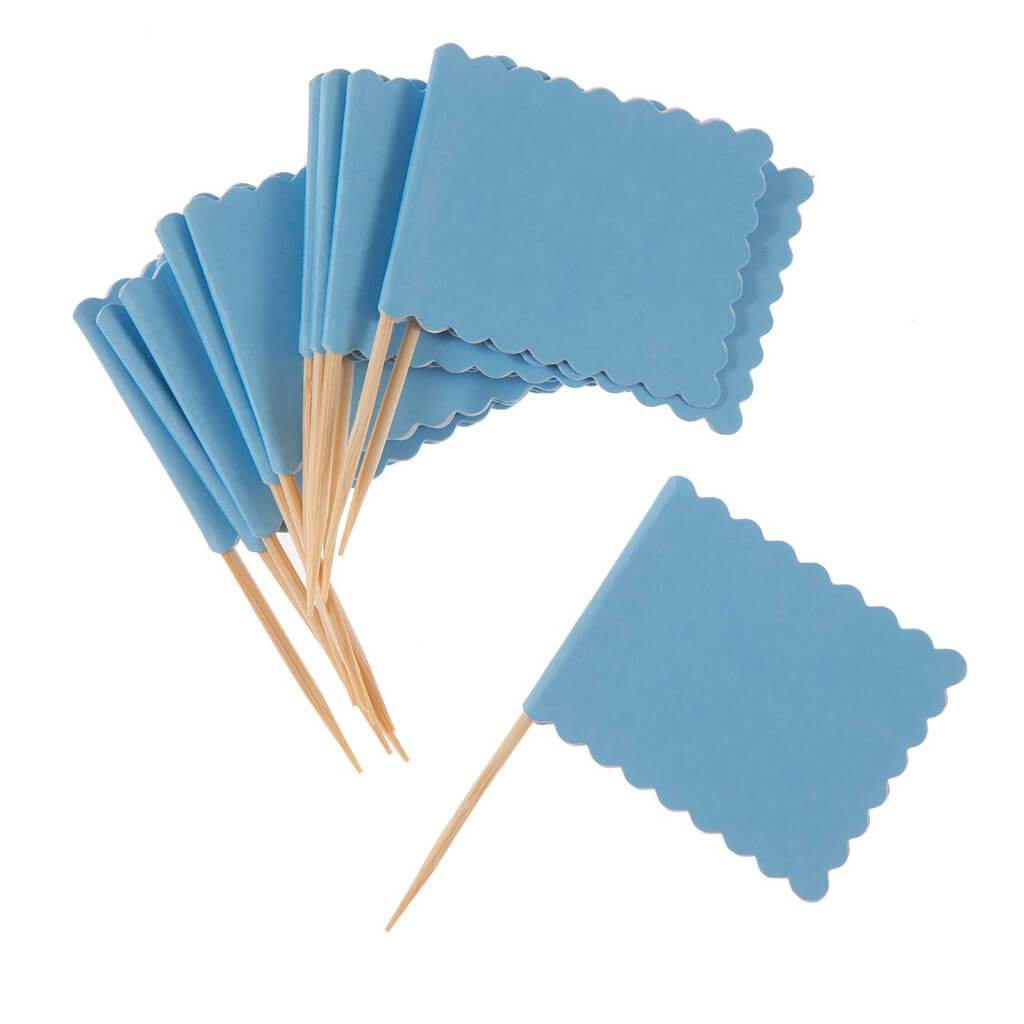 FLAGS SCALLOP EDGE LT BLU 14PC 