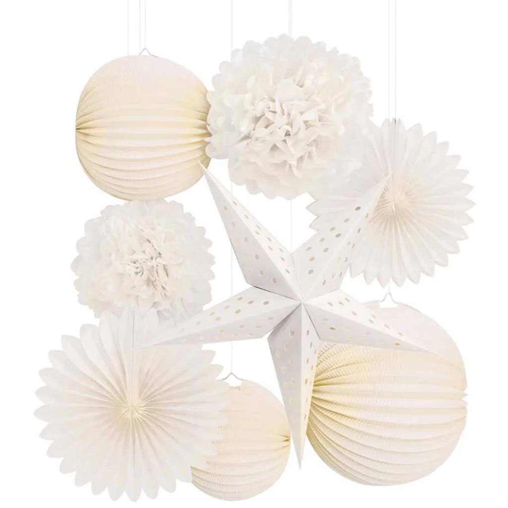 White Paper Party DECORations Kit 