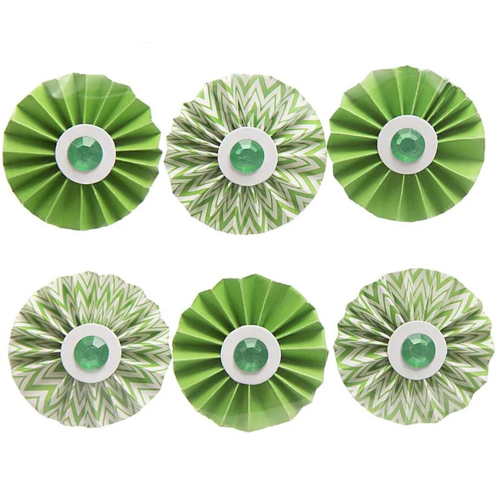 ROSETTES SM 6PC GREEN 