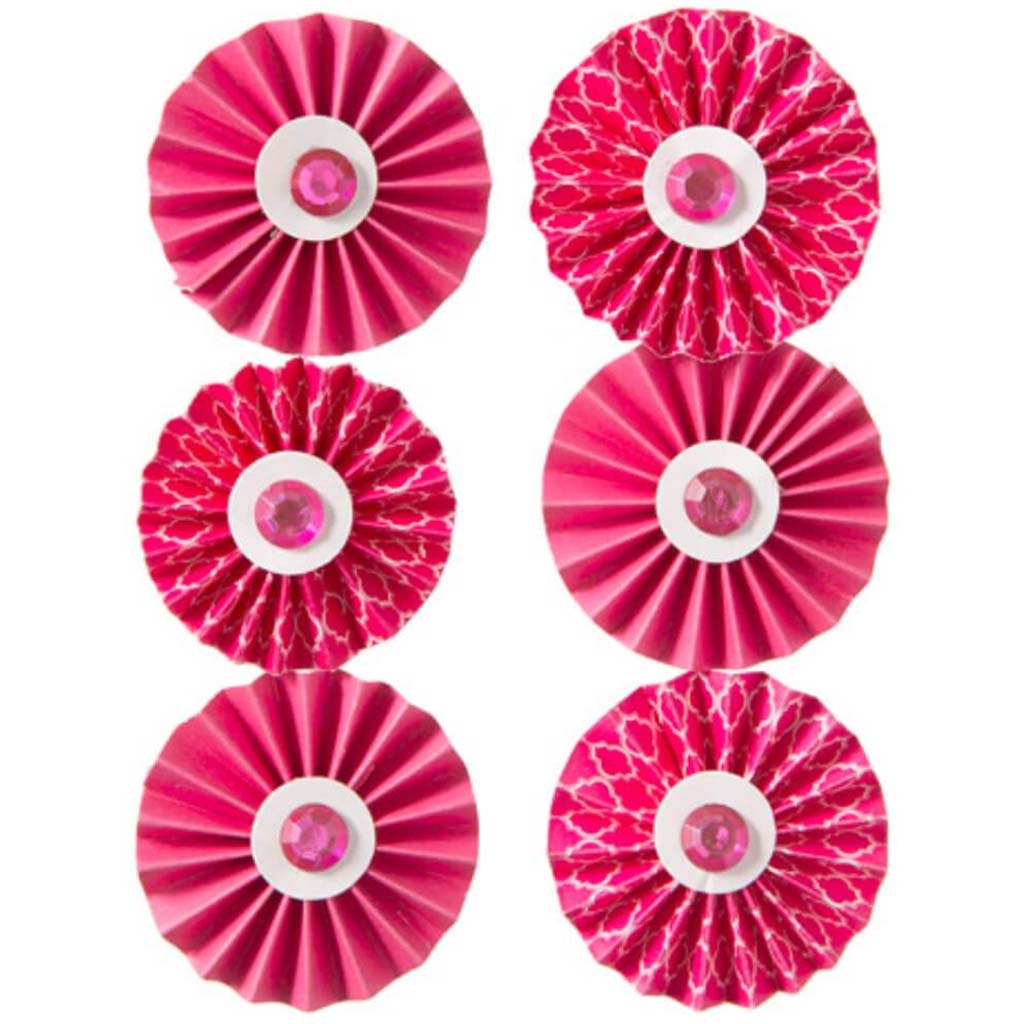 ROSETTES SM 6PC PINK 