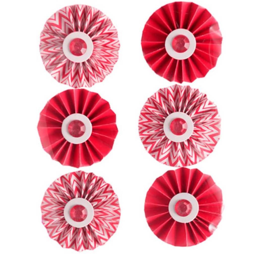 ROSETTES SM 6PC RED 