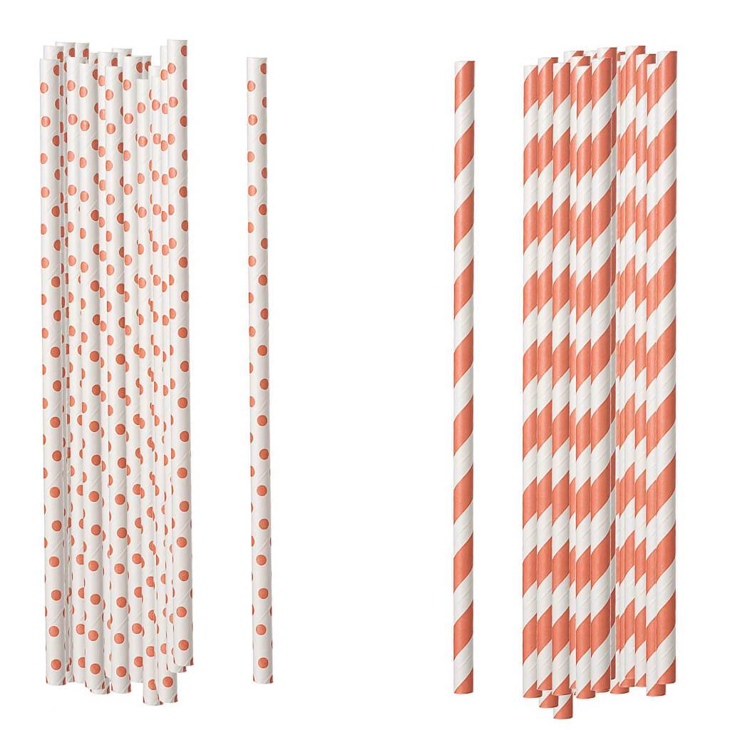 STRAWS PPR 100CT CORAL 