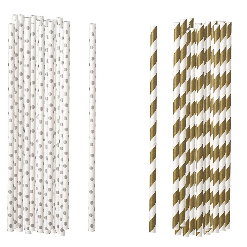 STRAWS PPR 100CT SILVER 