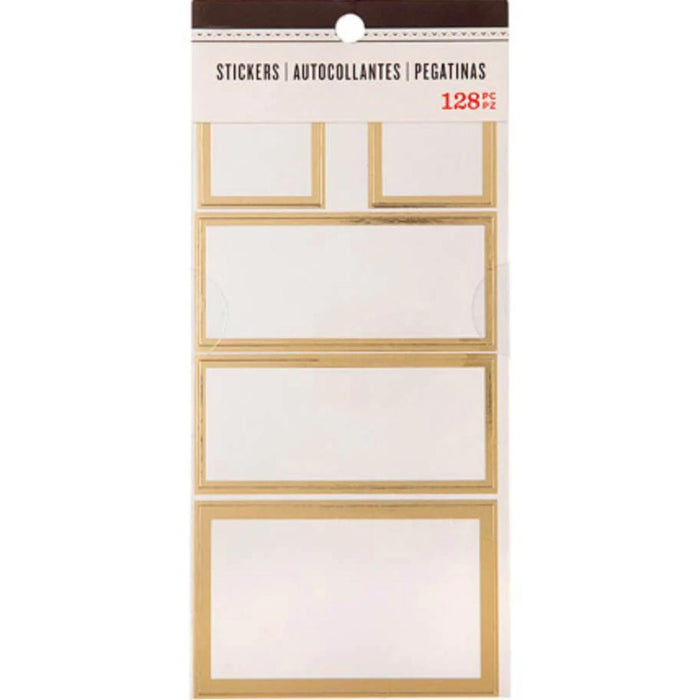 Gold Metallic & Glitter Border Label Sticker Book 