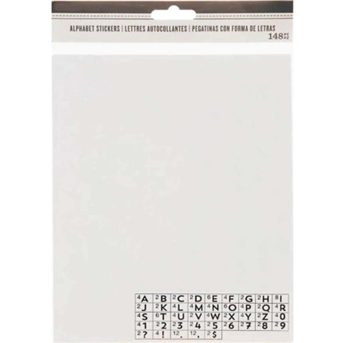 White Alphabet & Number Stickers: 2.5 inches, 148 pieces 