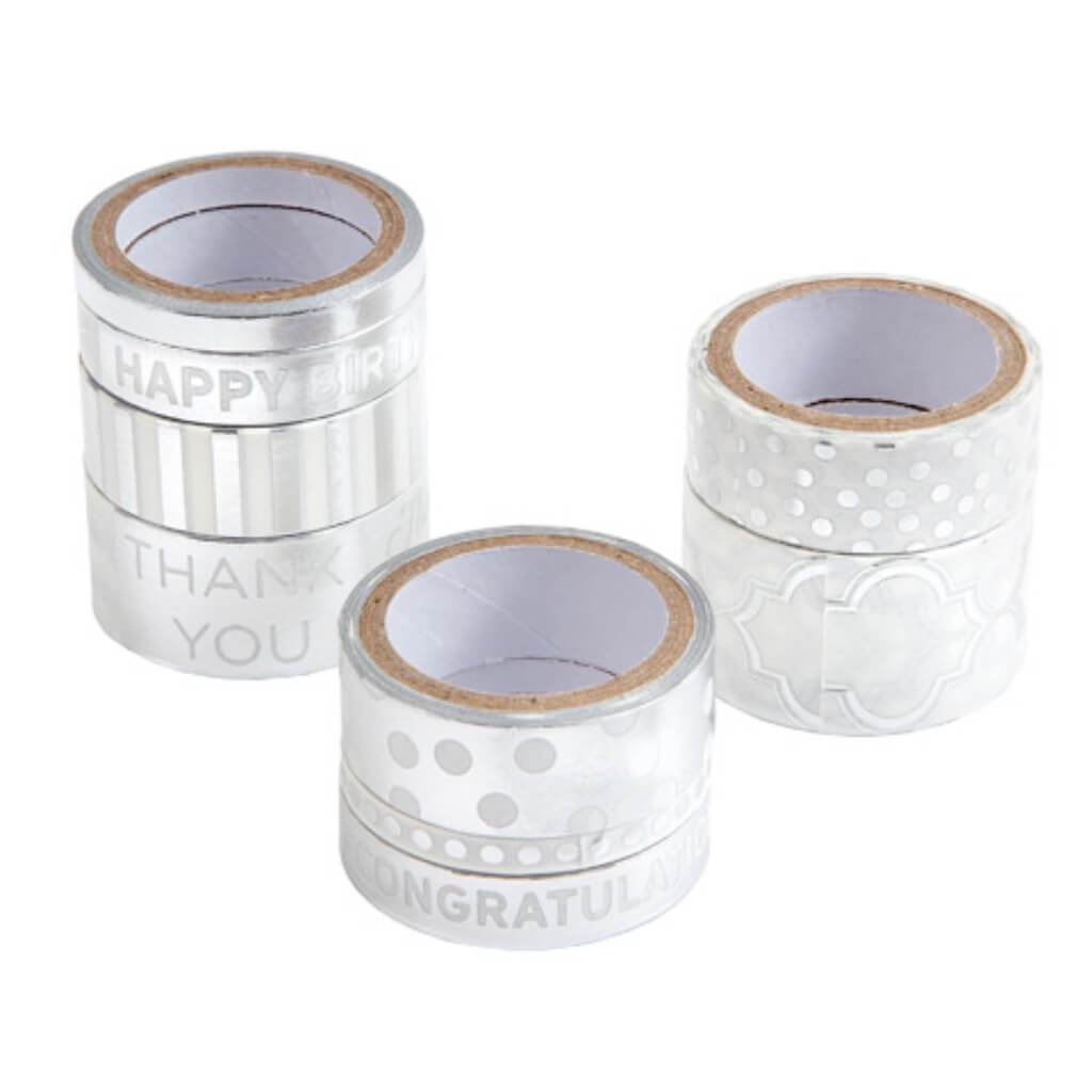 WASHI TAPE WHITE SLVR 