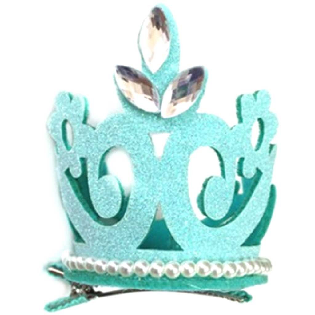 Glitter Round Crown Clip