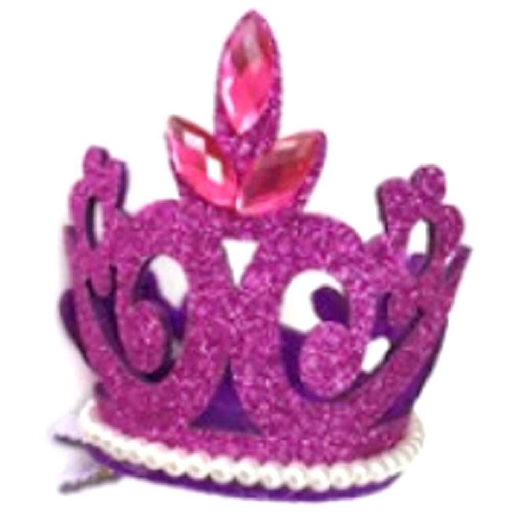 Glitter Round Crown Clip