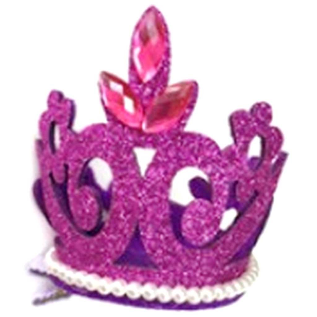 Glitter Round Crown Clip