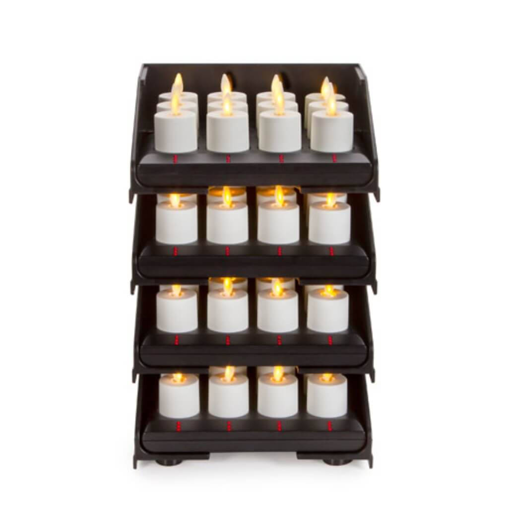 Luminara Rechargeable Flameless Tea Lights with Charging Base 48 Candles