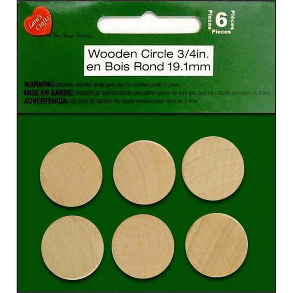 Wooden Circle 6pc 3/4in