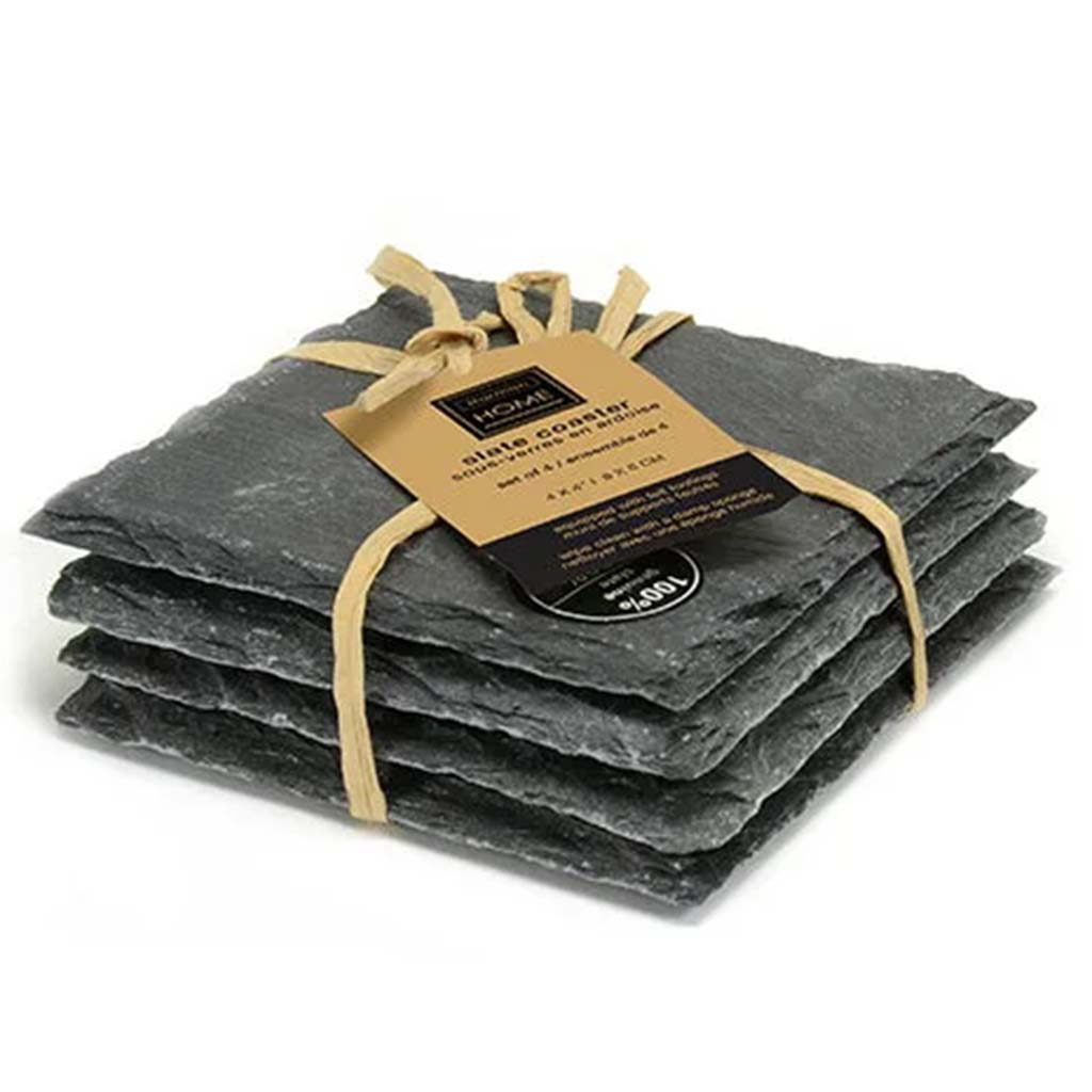 Natural Slate Square Coaster, 4in x 4in