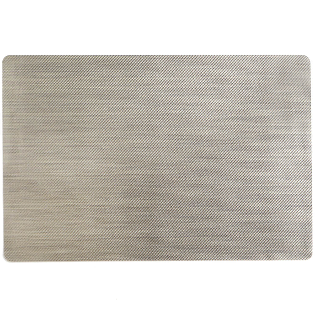 Grid Luxe Vinyl Placemat Champagne, 13in X 18in