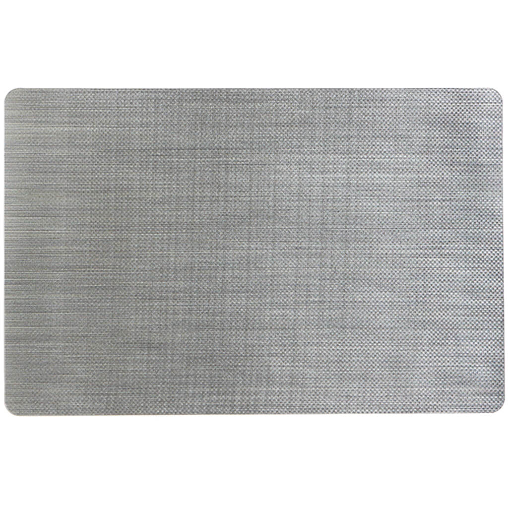 Grid Luxe Vinyl Placemat Silver, 13in X 18in