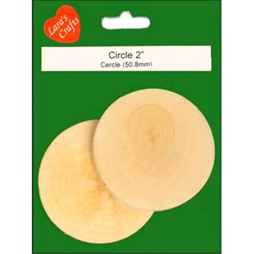 Wooden Circle 2in 2pcs in Bag (50.8Mm)