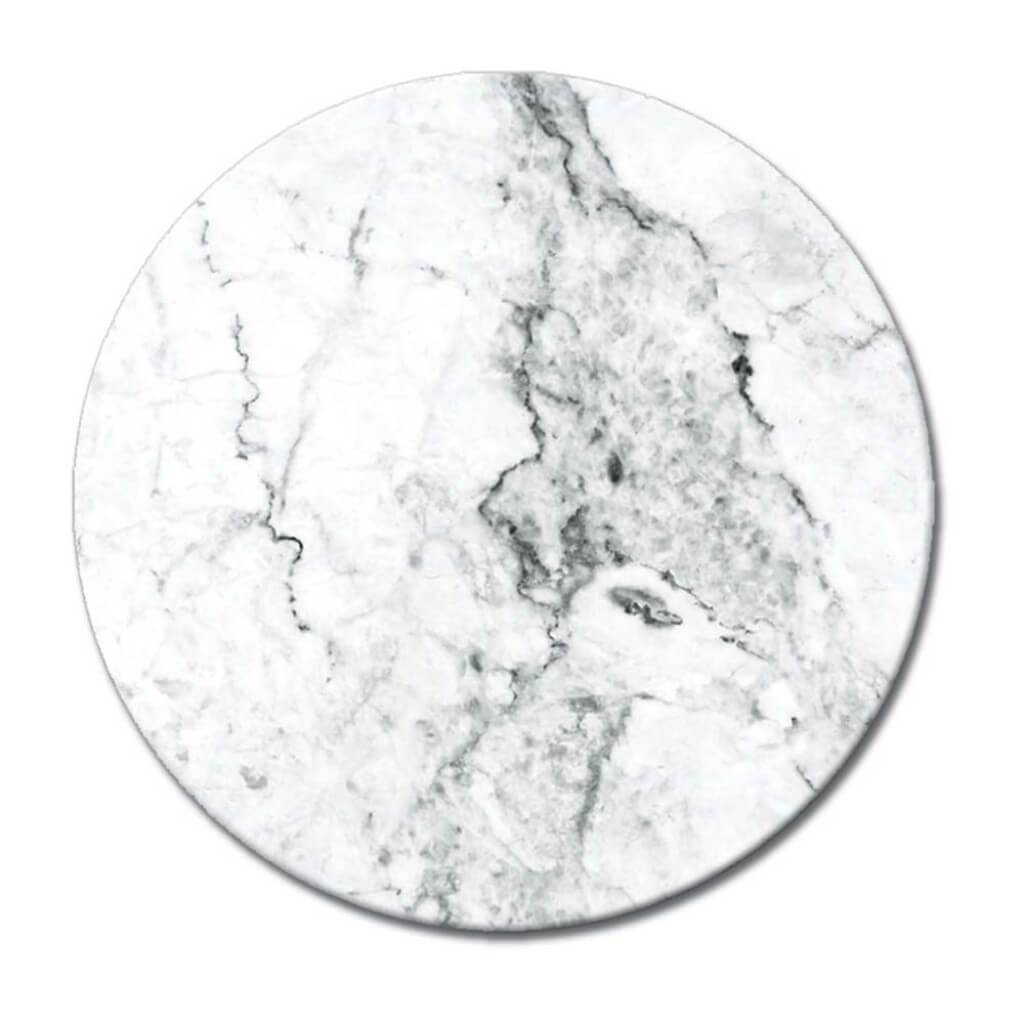 GLASS LAZY SUSAN WHITE MARBLE 