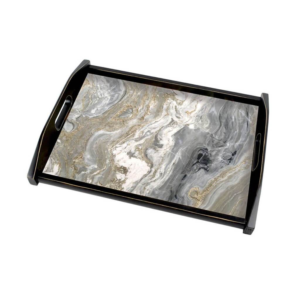 WOODEN TRAY QUARTZ 