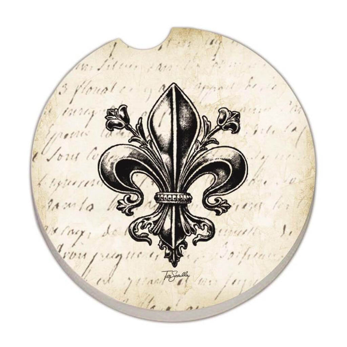 CAR COASTER BULK FLEUR DE LIS DAMASK 
