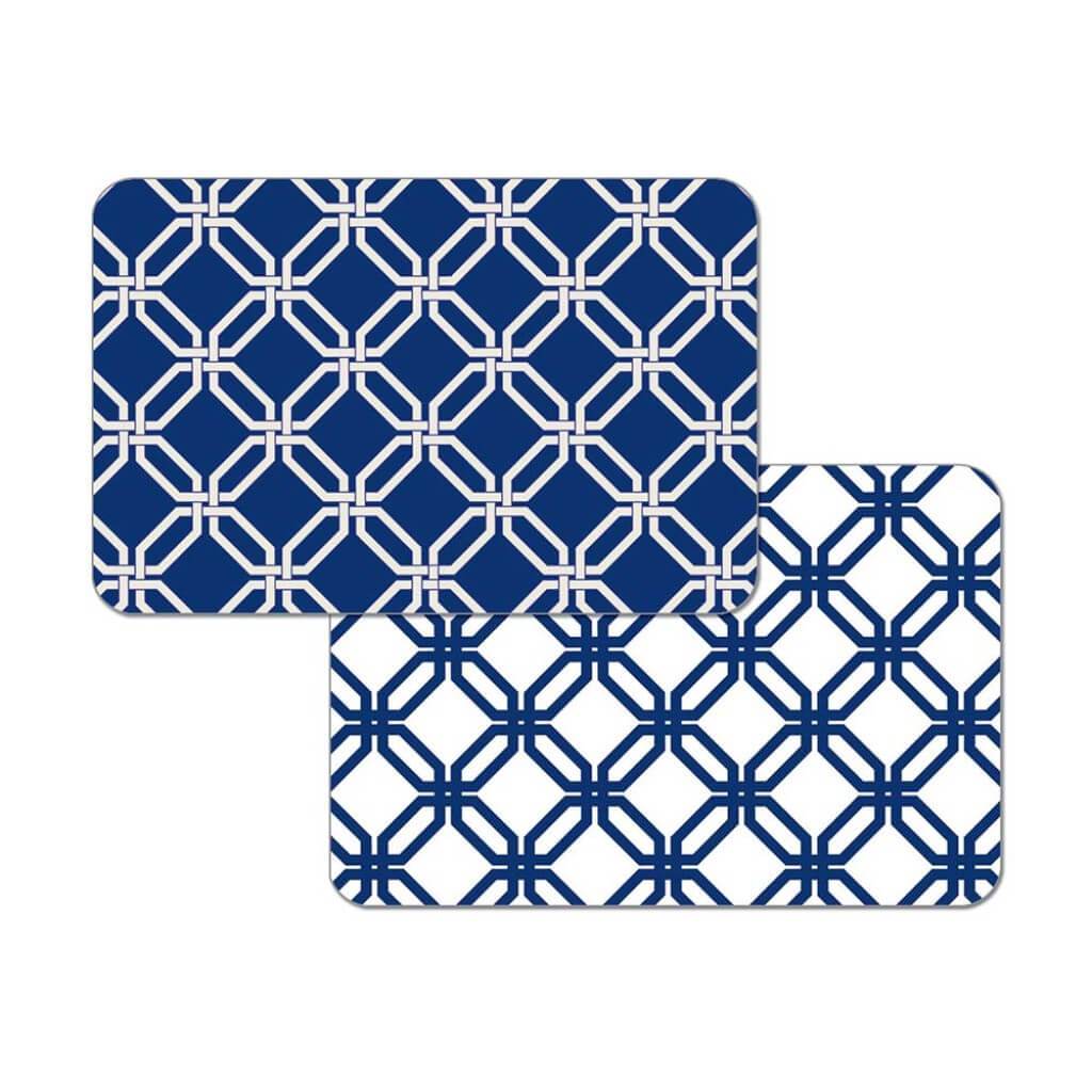 PLACEMAT BLUE LATTICE 