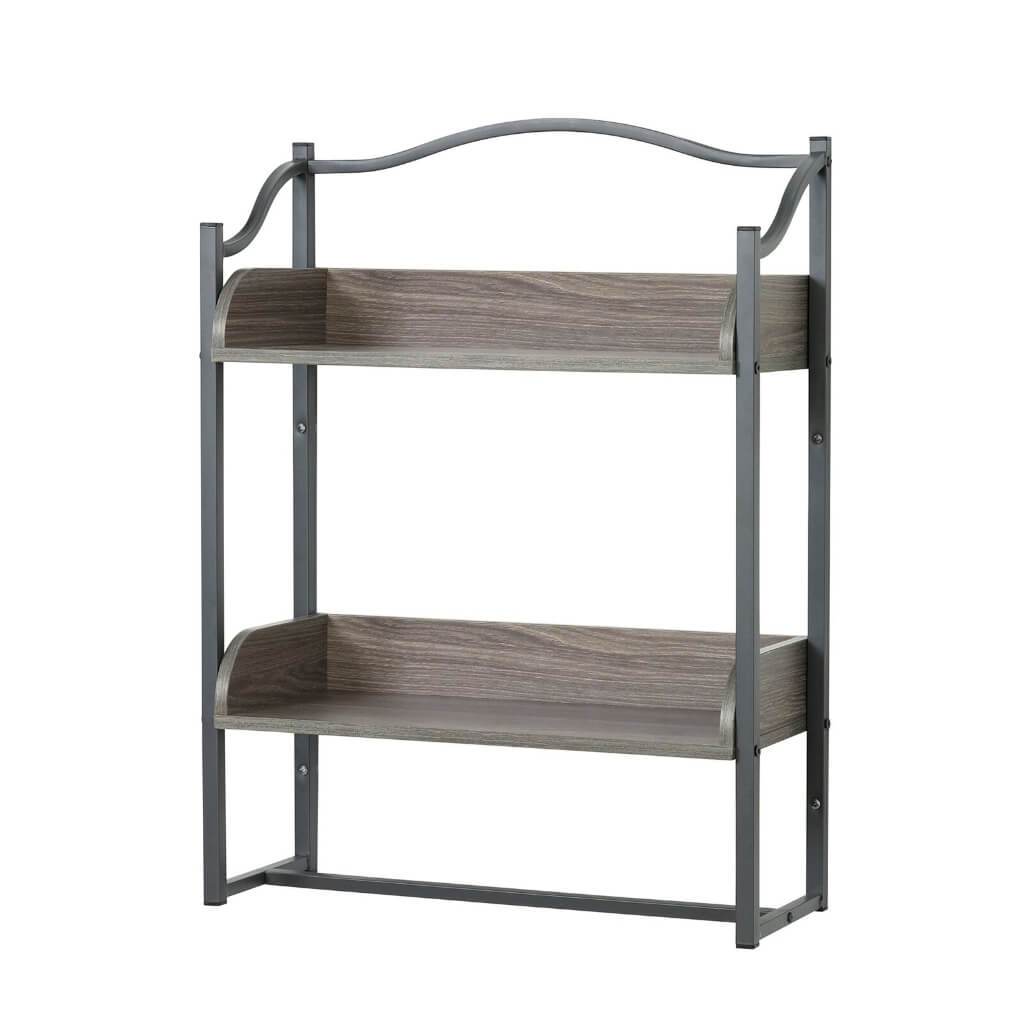 GRAY WOOD SHELF METAL LEG WS 