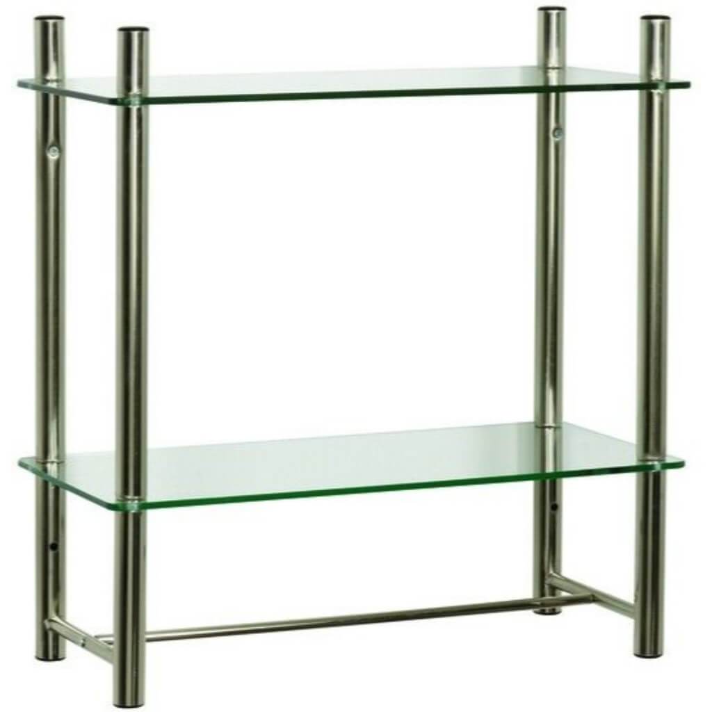 OSLO BR NKL WALL SHELF GLASS 