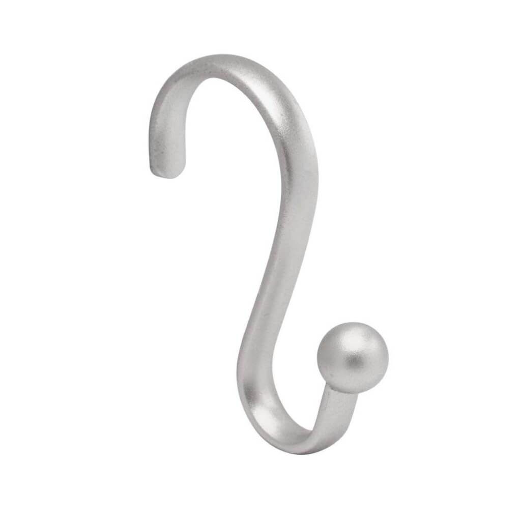 Shower Hooks, Ball, Silver, Set of 12 