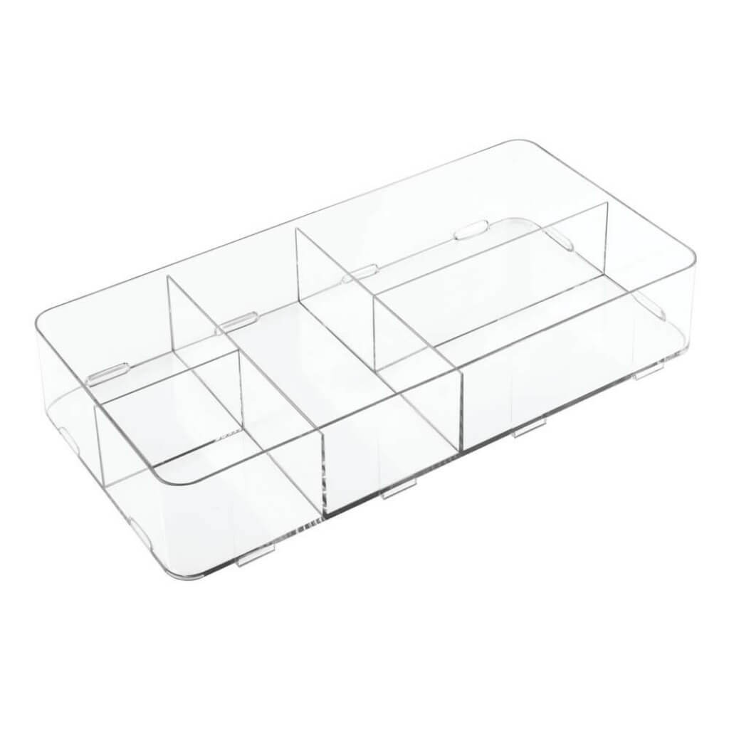 Clarity Interlocking Divided Drawer Organizer 8in x 16in x 3in