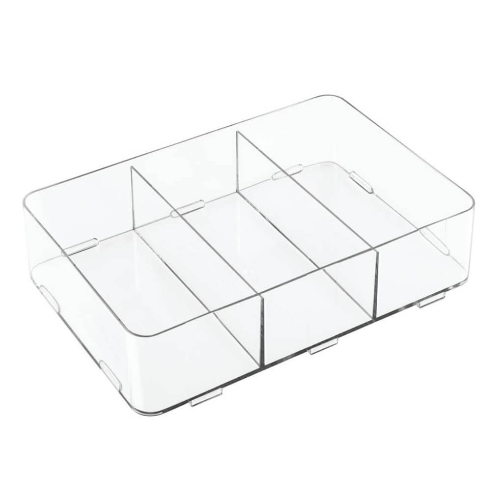 CLR CLARITY INTERLOCKING DIVIDED DRAWER ORGANIZER 3S CLR 