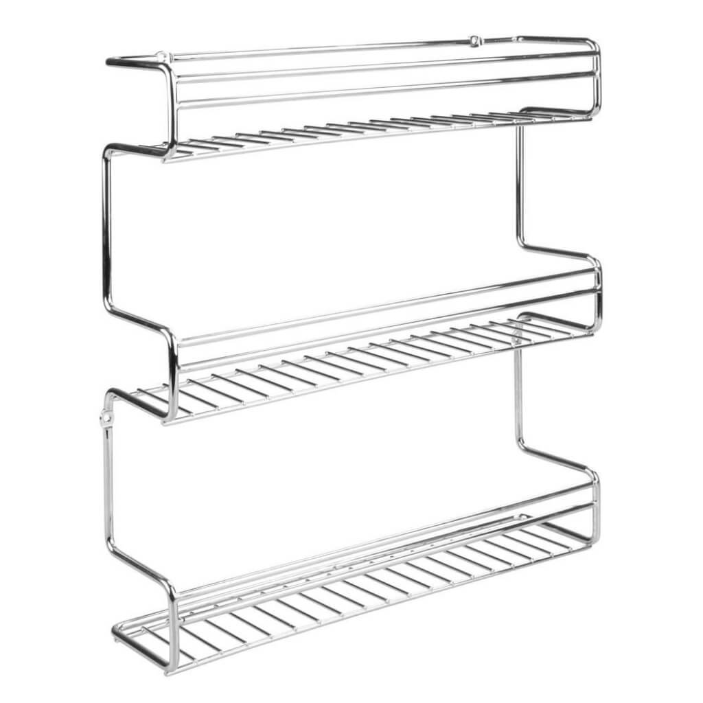 CLASSICO WALL MOUNT SPICE RACK 3 SHELVES CHROME 