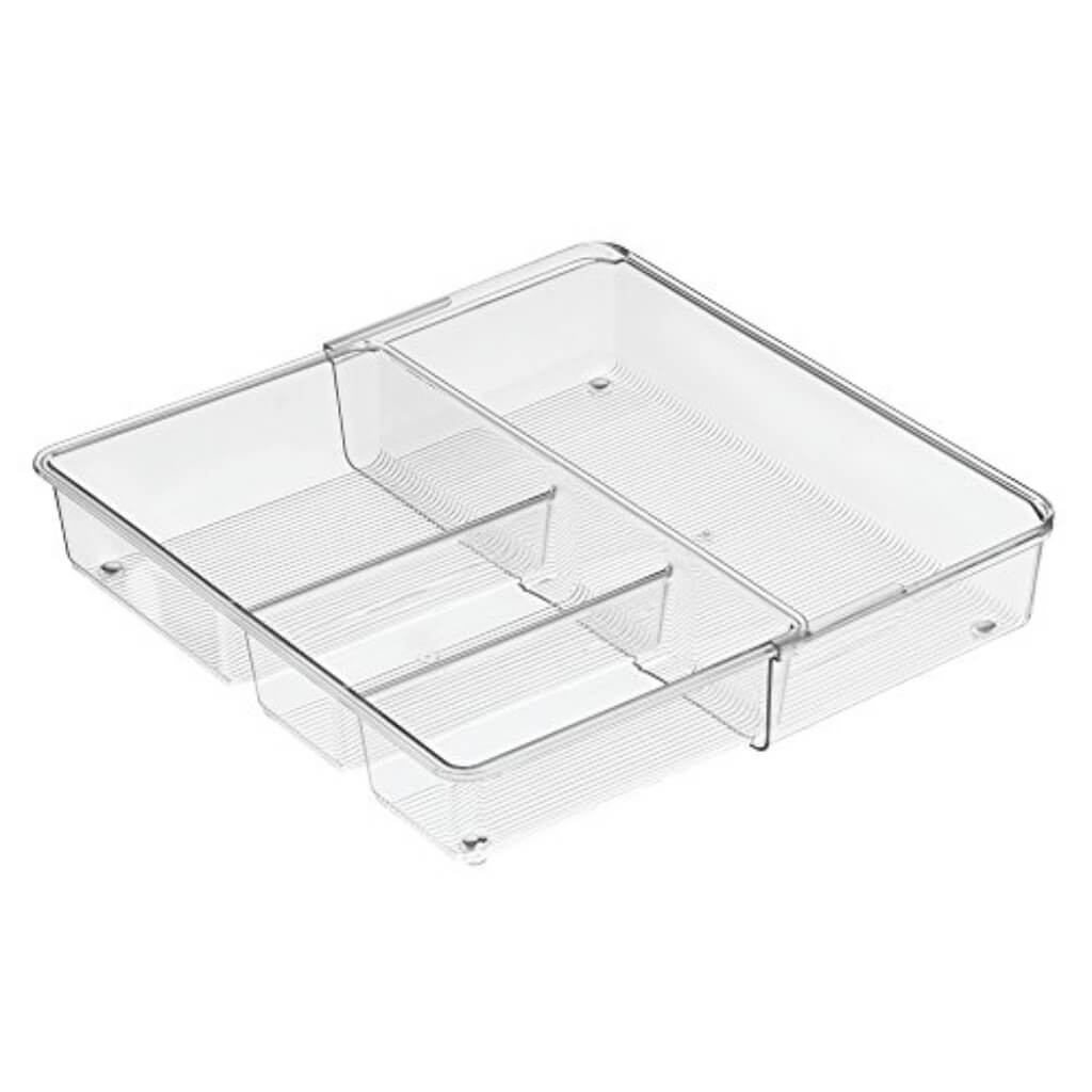 LINUS EXPANDABLE DRAWER ORGANIZER 12X7X2.3 CLR 