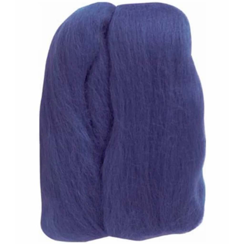 Natural Wool Roving Blue 