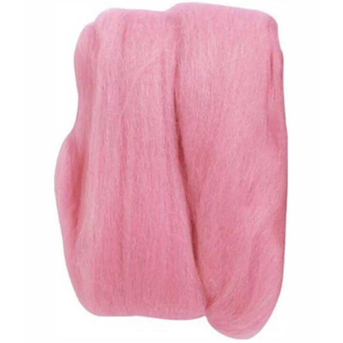 Natural Wool Roving Pink 