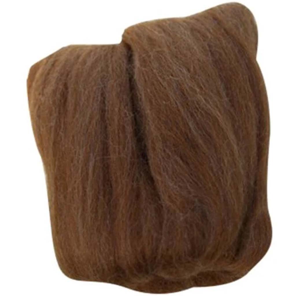 Natural Wool Roving Caramel 