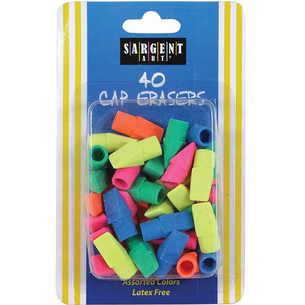 Assorted Color Cap Eraser 40ct