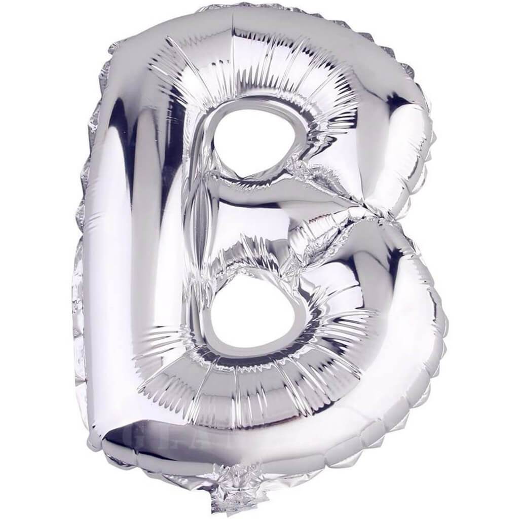 Foil Balloon Letter B 34in Silver