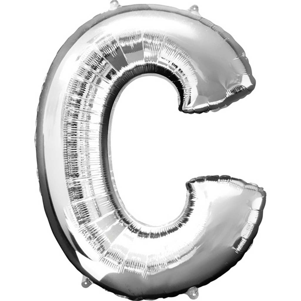 Foil Balloon Letter C 32in Silver