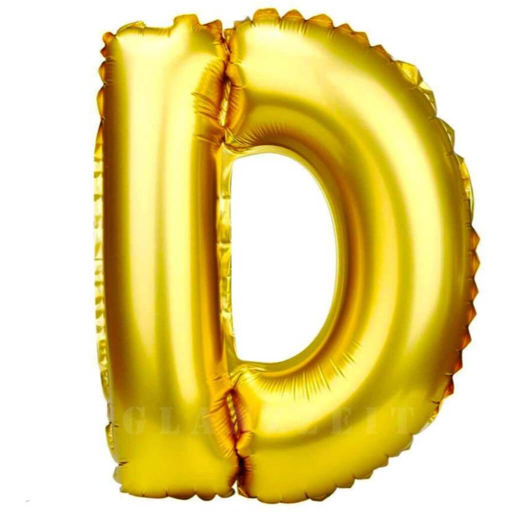 Foil Balloon Letter D  33in Gold
