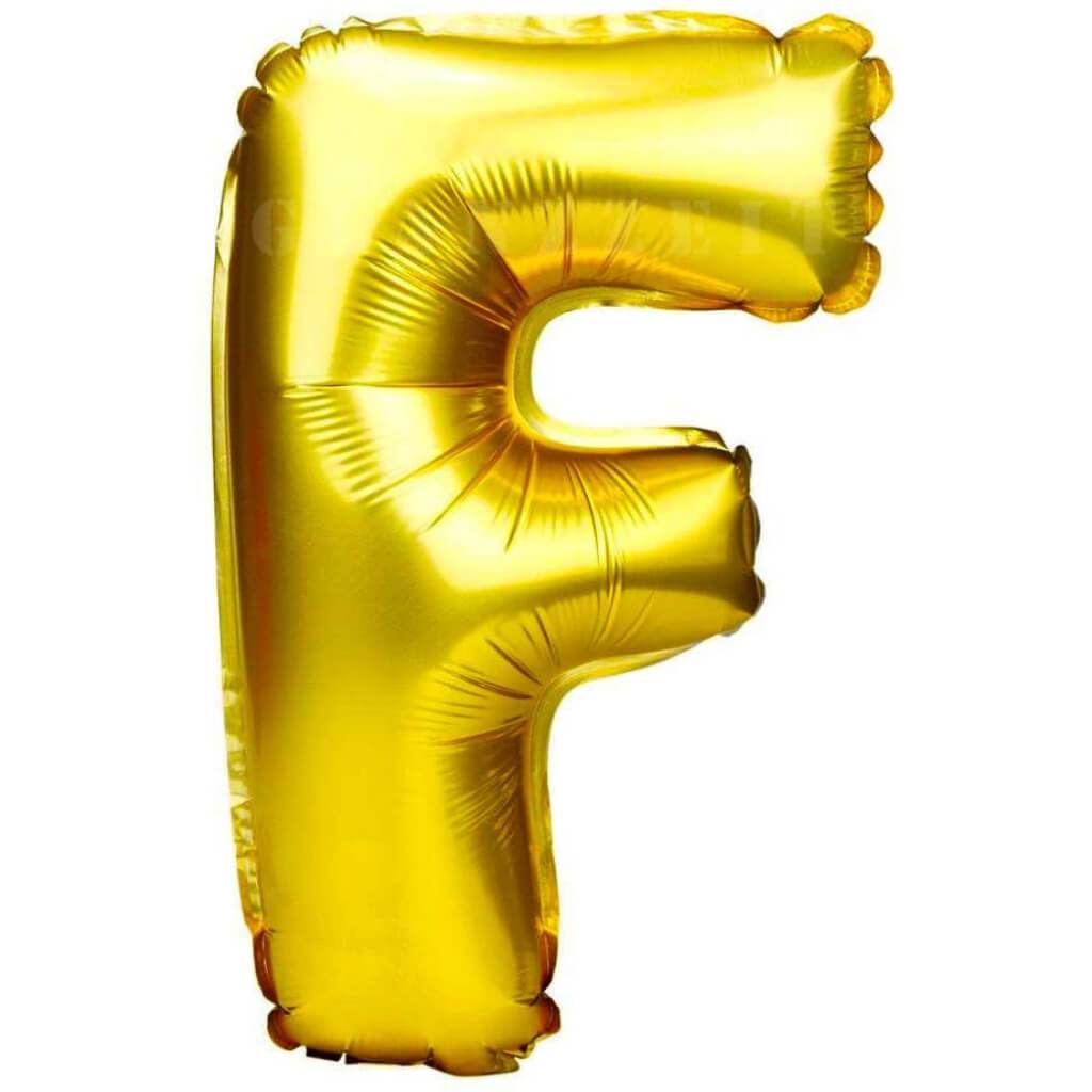 Foil Balloon Letter F  32in Gold